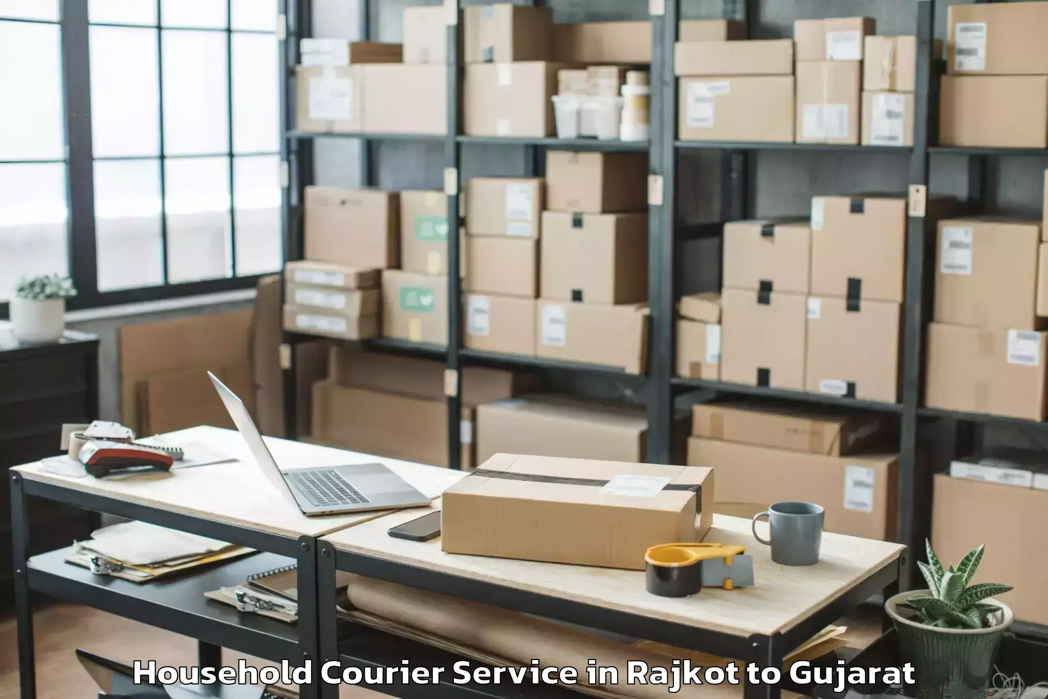 Hassle-Free Rajkot to Santrampur Household Courier